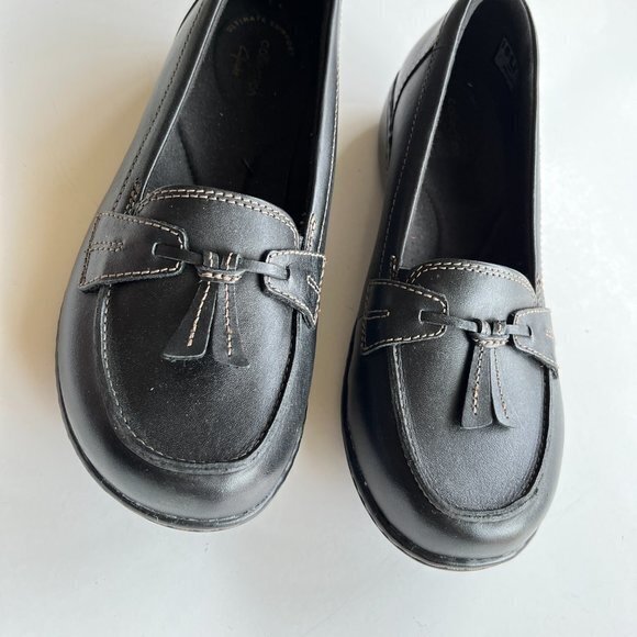 Clarks Channing Ann 22545 Slip on Loafer Black Leather Women's Size 7.5 … - Picture 2 of 6